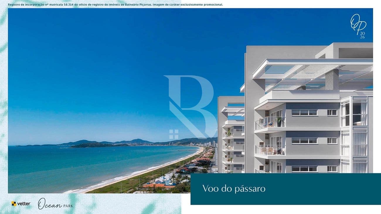 Com 2 suítes. Ocean Park by Vetter. Apartamento a venda em Balneário Piçarras - SC — foto 1