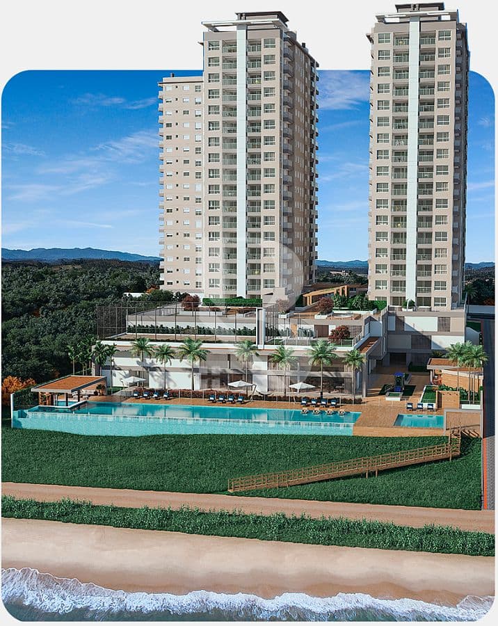 3 quartos, 4 vagas, pé na areia, frente mar. Apartamento a venda Balneário Piçarras SC — foto 1