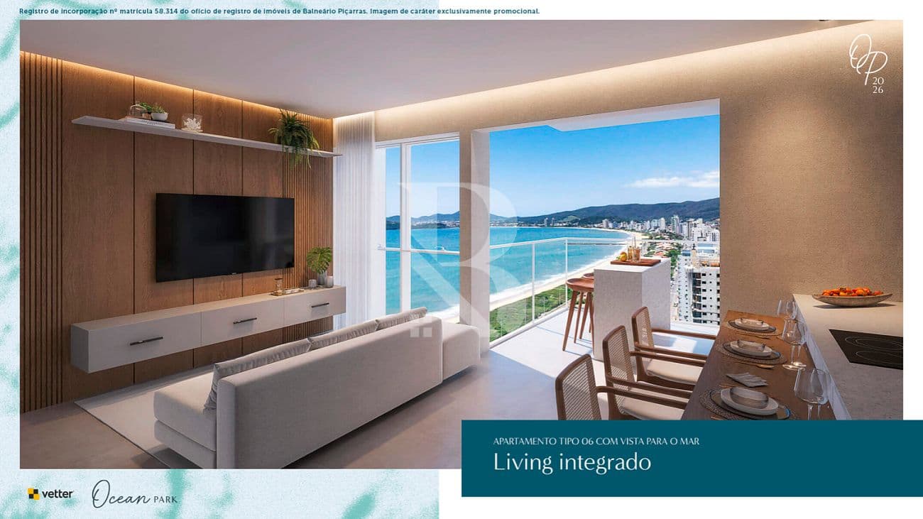 Com 3 quartos. Ocean Park Vetter. Apartamento a venda em Piçarras SC — foto 1